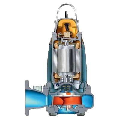 Spaccato elettropompa FLygt URI con filtro N anti intasamento
